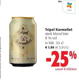 Colruyt Tripel Karmeliet sterk blond bier 8% vol blik aanbieding