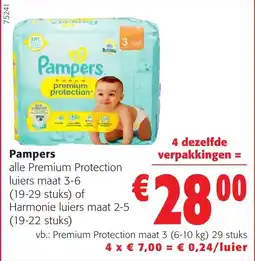 Colruyt Pampers harmonie luiers maat 2-5 aanbieding