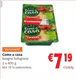 Colruyt Come a casa lasagne bolognese aanbieding