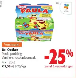 Colruyt Dr. oetker paula pudding vanille-chocoladesmaak aanbieding