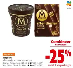 Colruyt Magnum Roomijs Classic in pot 440 ml aanbieding