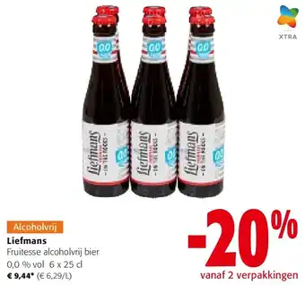 Colruyt Liefmans Fruitesse alcoholvrij bier 0,0 % vol 6 x 25 cl aanbieding