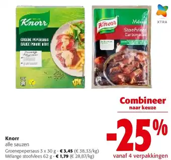 Colruyt Knorr Groenepepersaus 3 x 30 g aanbieding