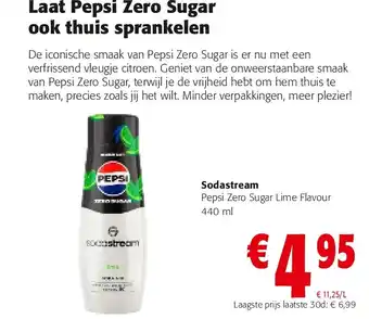 Colruyt Sodastream Pepsi Zero Sugar Lime Flavour 440 ml aanbieding