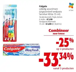 Colruyt Tandenborstels Triple Action 4 stuks aanbieding