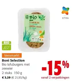 Colruyt Boni Selection Bio tofuburgers met zeewier aanbieding