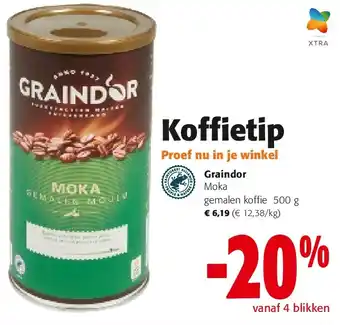 Colruyt Graindor Moka gemalen koffie 500 g aanbieding