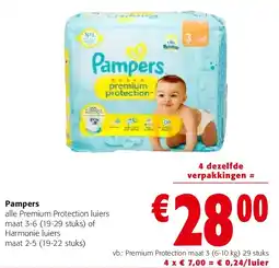 Colruyt Pampers alle Premium Protection luiers aanbieding