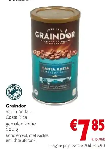 Colruyt Graindor Santa Anita - Costa Rica gemalen koffie 500 g aanbieding