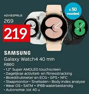 Selexion Samsung galaxy watch4 40 mm r860 aanbieding