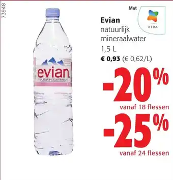 Colruyt Evian natuurlijk mineraalwater aanbieding