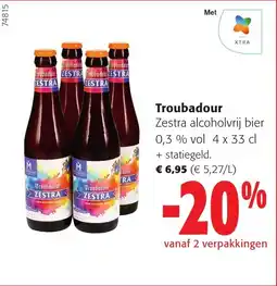 Colruyt Troubadour Zestra alcoholvrij bier 0,3 % vol aanbieding