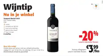 Colruyt Tarapacá Merlot 2023 aanbieding