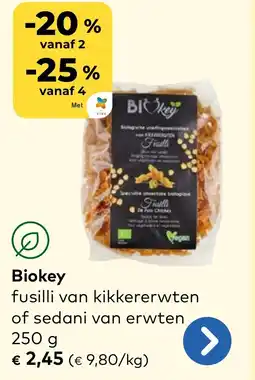 Bio Planet Biokey fusilli van kikkererwten of sedani van erwten aanbieding