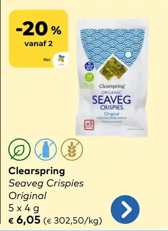 Bio Planet Clearspring seaveg crispies original aanbieding