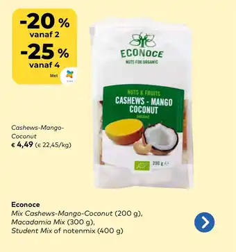 Bio Planet Econoce cashews mango coconut aanbieding