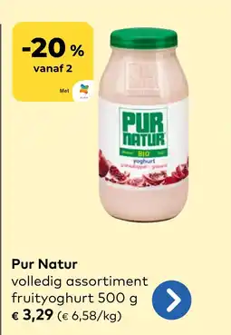 Bio Planet Pur natur volledig assortiment fruityoghurt aanbieding