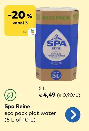 Bio Planet Spa Reine eco pack plat water aanbieding