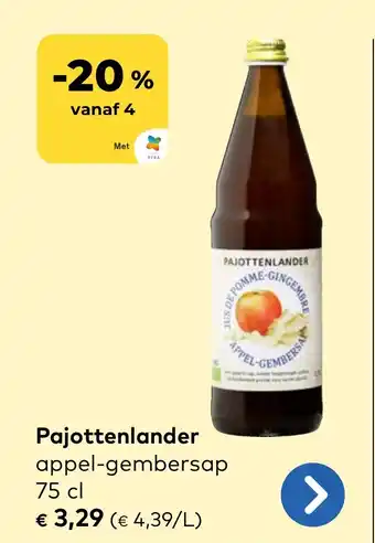 Bio Planet Pajottenlander appel-gembersap aanbieding