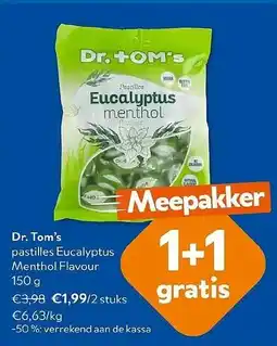 OKay Dr. Tom's pastilles Eucalyptus Menthol Flavour aanbieding