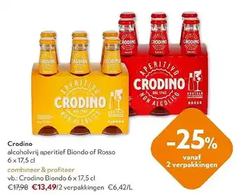 OKay Crodino alcoholvrij aperitief Biondo of Rosso aanbieding