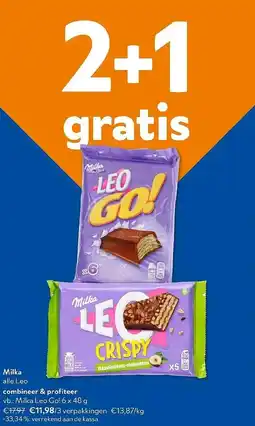 OKay Milka Leo Go! & Crispy aanbieding