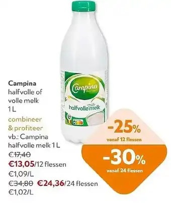 OKay Campina halfvolle of volle melk aanbieding