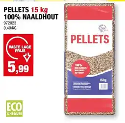 Hubo PELLETS 15 kg 100% NAALDHOUT aanbieding