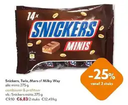 OKay Snickers, Twix, Mars of Milky Way minis aanbieding