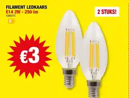 Hubo FILAMENT LEDKAARS E14 2W - 250 lm aanbieding