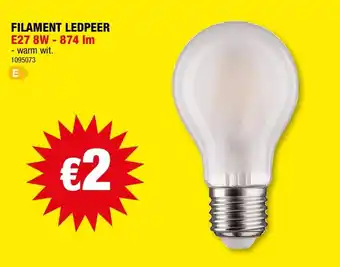 Hubo FILAMENT LEDPEER E27 8W - 874 lm aanbieding