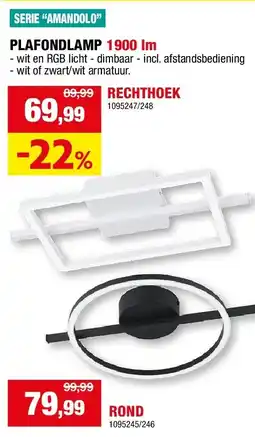 Hubo PLAFONDLAMP 1900 lm RECHTHOEK aanbieding