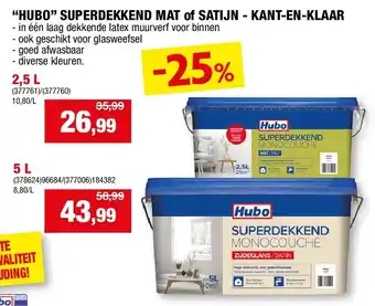 Hubo “HUBO” SUPERDEKKEND MAT of SATIJN - KANT-EN-KLAAR 2,5 L aanbieding