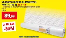 Hubo VOORGESCHILDERD GLASWEEFSEL “RUIT” (140 g) 25 x 1 m aanbieding