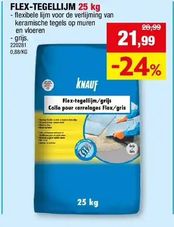 Hubo FLEX-TEGELLIJM 25 kg aanbieding