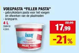 Hubo VOEGPASTA “FILLER PASTA” 4 L aanbieding