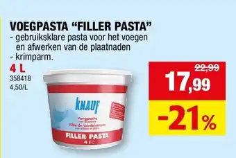 Hubo VOEGPASTA “FILLER PASTA” 4 L aanbieding