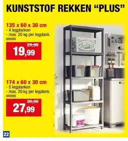 Hubo KUNSTSTOF REKKEN “PLUS” 135 x 60 x 30 cm aanbieding