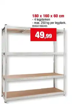 Hubo GEGALVANISEERD REK “HEAVY DUTY” 180 x 160 x 60 cm aanbieding