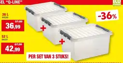 Hubo OPBERGBOXEN MET DEKSEL “Q-LINE” 36 L aanbieding