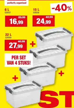 Hubo OPBERGBOXEN MET DEKSEL “Q-LINE” 6 L aanbieding