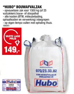 Hubo “HUBO” BOUWAFVALZAK aanbieding