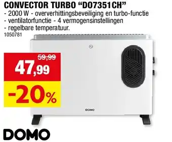 Hubo CONVECTOR TURBO “DO7351CH” aanbieding