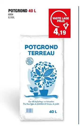 Hubo POTGROND 40 L aanbieding