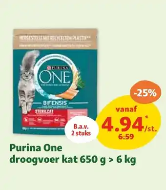 Maxi Zoo Purina One droogvoer kat 650 g > 6 kg aanbieding