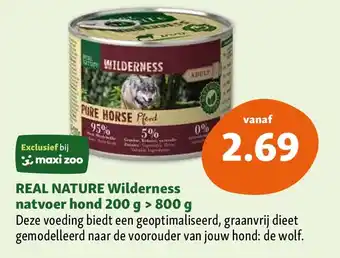 Maxi Zoo REAL NATURE Wilderness natvoer hond 200 g > 800 g aanbieding