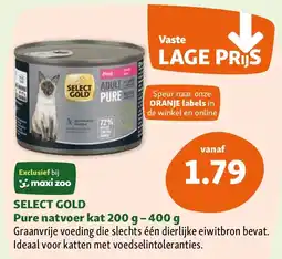 Maxi Zoo SELECT GOLD Pure natvoer kat 200 g - 400 g aanbieding