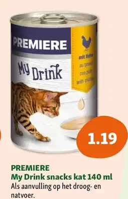 Maxi Zoo PREMIERE My Drink snacks kat 140 ml aanbieding