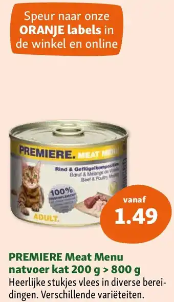 Maxi Zoo PREMIERE Meat Menu natvoer kat 200 g > 800 g aanbieding