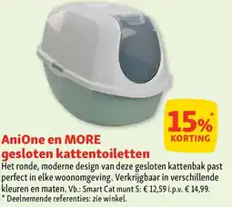 Maxi Zoo AniOne en MORE gesloten kattentoiletten aanbieding